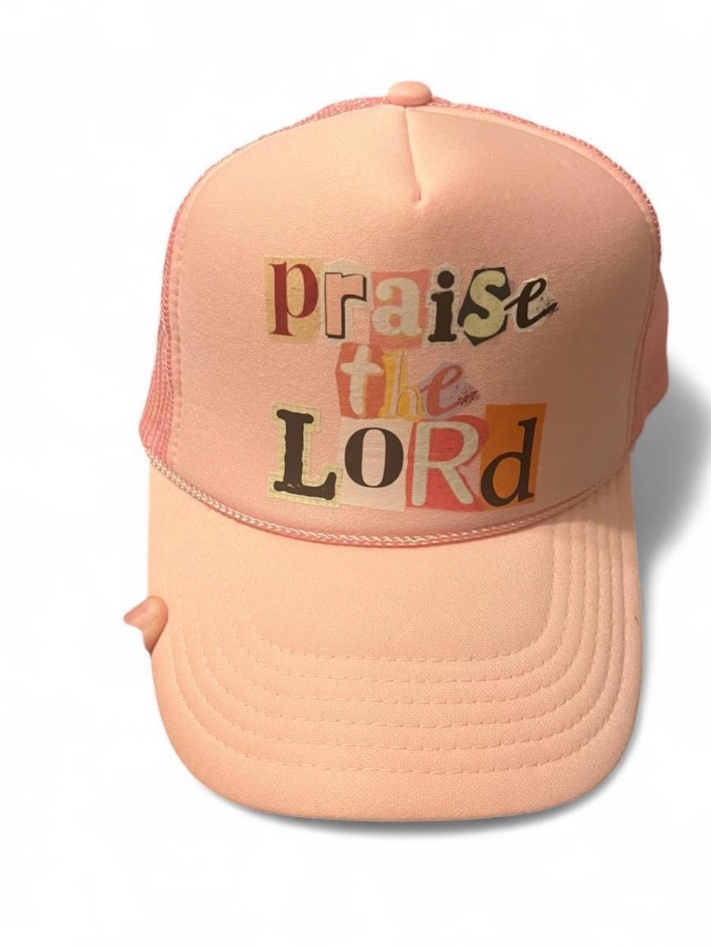 OTTO Peach Pink 'Praise the Lord' Trucker Hat